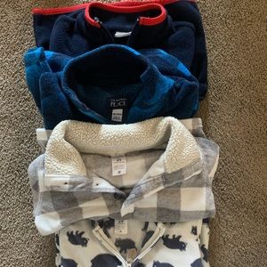 4 Fresh Gently Used Jackets For Boys. Brand Variety. Mix Of ZipUps And PullOvers